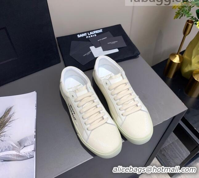 Good Quality Saint Laurent Canvas Sneakers 061225 White 2021