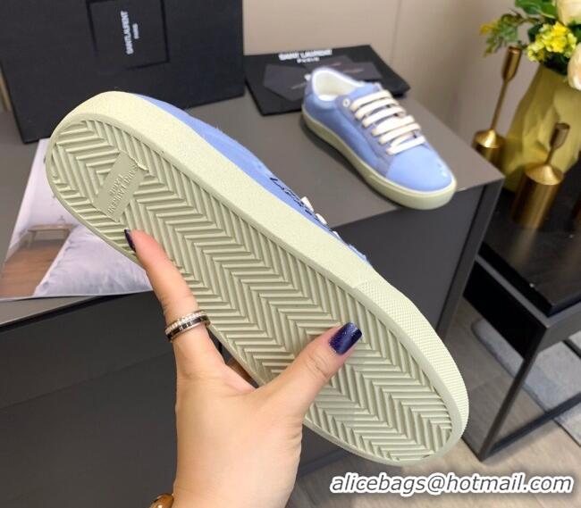 Top Quality Saint Laurent Canvas Sneakers 061229 Blue 2021