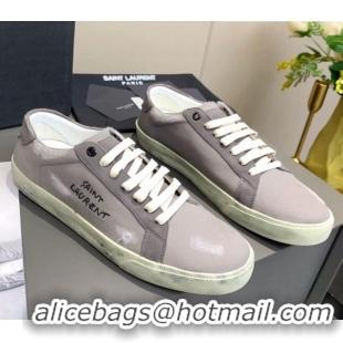 Good Product Saint Laurent Canvas Sneakers 061229 Grey 2021