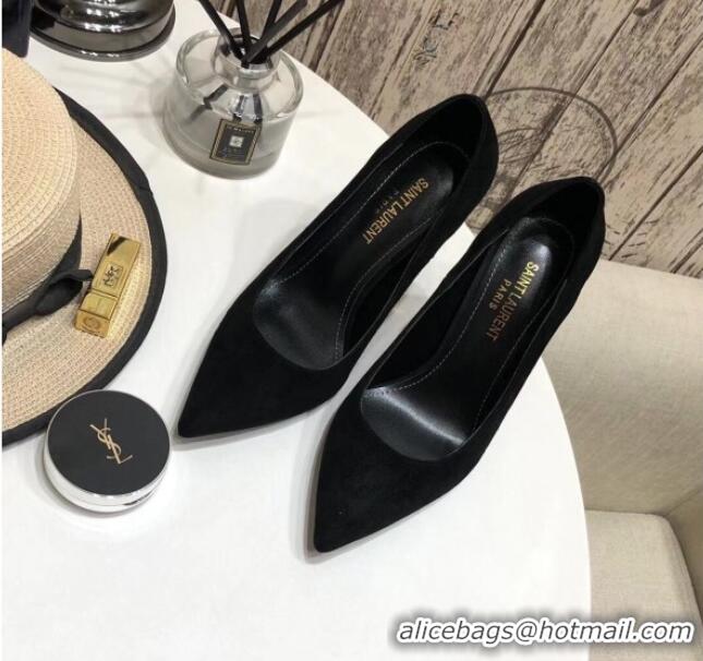 Top Quality Saint Laurent Cassandra Suede Pumps 11cm 61236 Black 2021