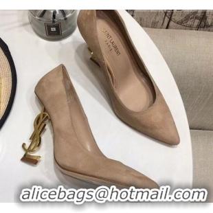 Low Price Saint Laurent Cassandra Suede Pumps 11cm 61236 Camel Brown 2021