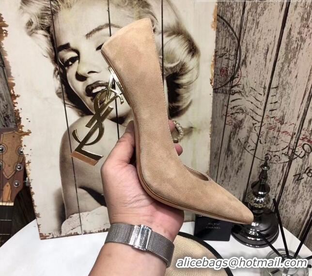 Low Price Saint Laurent Cassandra Suede Pumps 11cm 61236 Camel Brown 2021