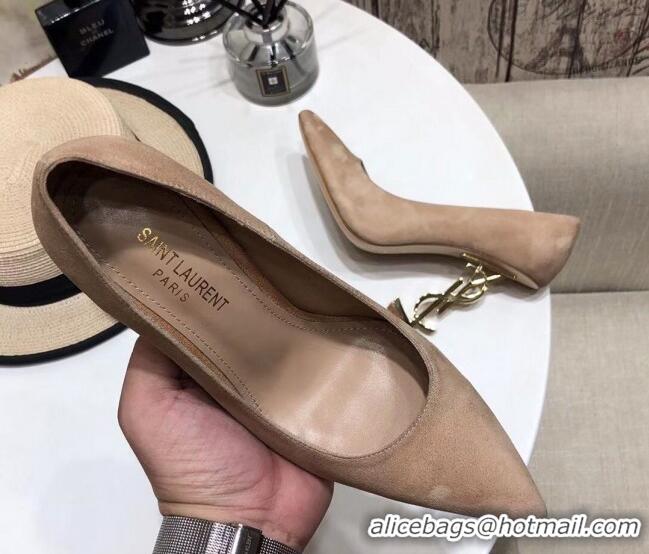 Low Price Saint Laurent Cassandra Suede Pumps 11cm 61236 Camel Brown 2021