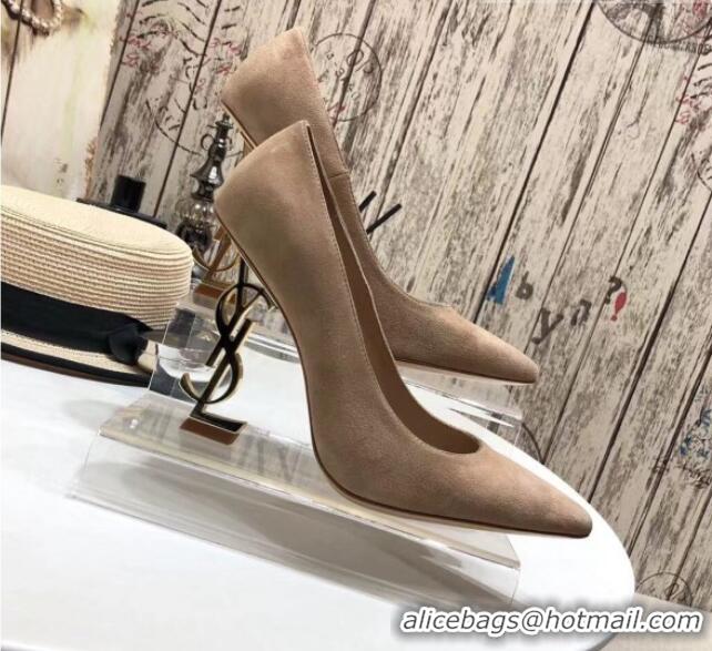 Low Price Saint Laurent Cassandra Suede Pumps 11cm 61236 Camel Brown 2021