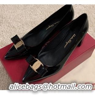 Low Cost Salvatore Ferragamo Alice Vara Bow Patent Leather Pumps 5.5cm 051206 Black 2021