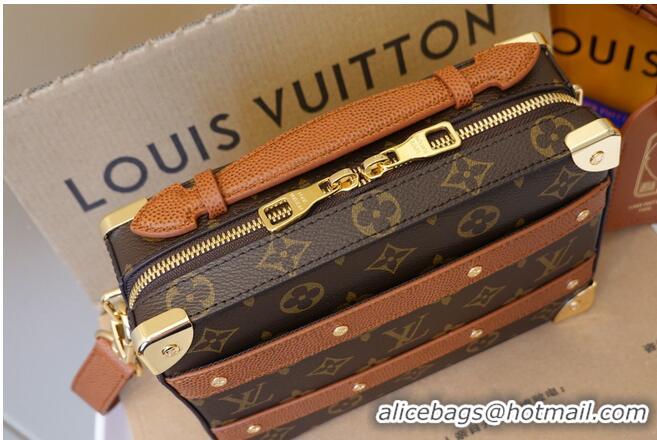 Best Luxury Louis Vuitton Monogram Canvas Handle Trunk Original Leather Bag M45785 Brown