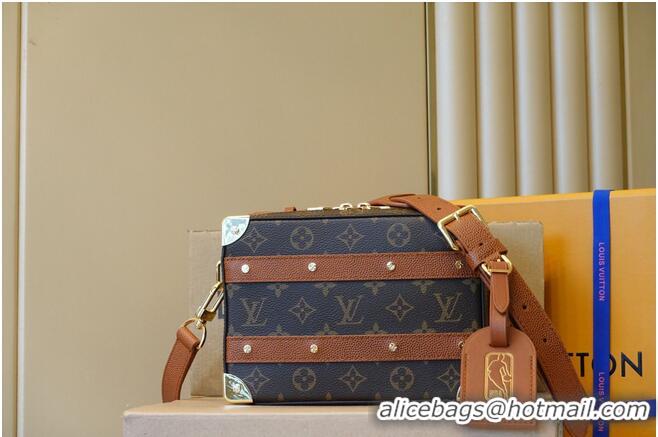 Best Luxury Louis Vuitton Monogram Canvas Handle Trunk Original Leather Bag M45785 Brown