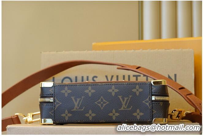 Best Luxury Louis Vuitton Monogram Canvas Handle Trunk Original Leather Bag M45785 Brown