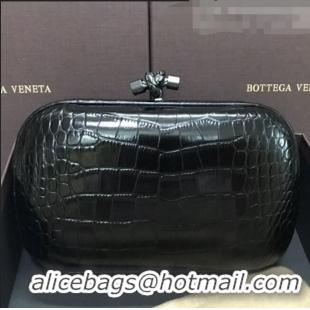 Market Sells Bottega Veneta Knot Clutch in Crocodile Calfskin BV2101 Black 2021