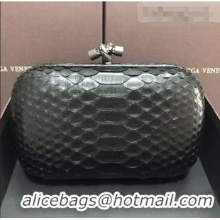 Best Quality Bottega Veneta Knot Clutch in Pythonskin Calfskin BV2101 Dark Grey 2021