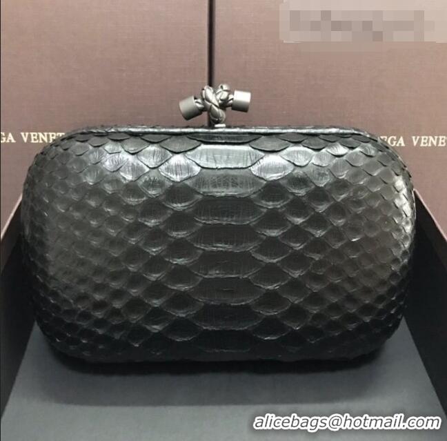 Best Quality Bottega Veneta Knot Clutch in Pythonskin Calfskin BV2101 Dark Grey 2021