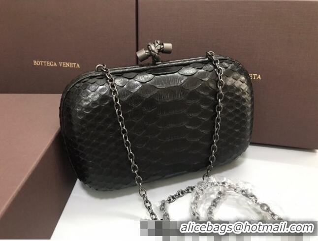 Best Quality Bottega Veneta Knot Clutch in Pythonskin Calfskin BV2101 Dark Grey 2021