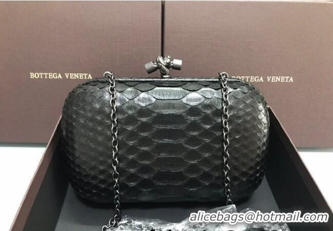 Best Quality Bottega Veneta Knot Clutch in Pythonskin Calfskin BV2101 Dark Grey 2021