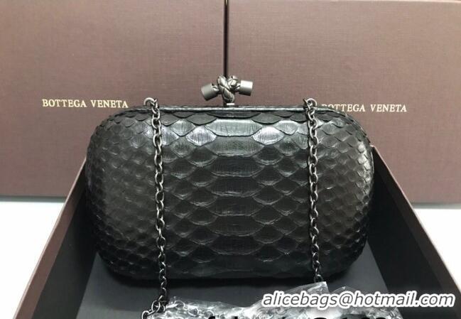 Best Quality Bottega Veneta Knot Clutch in Pythonskin Calfskin BV2101 Dark Grey 2021