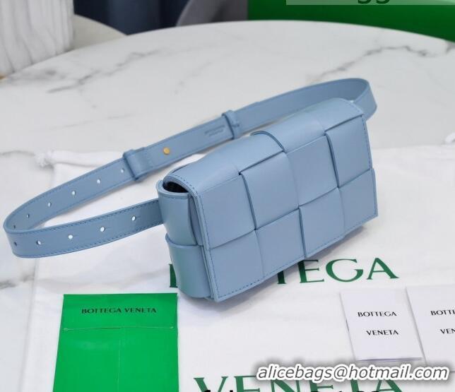 Low Cost Bottega Veneta The Belt Cassette Bag in Maxi-Woven Lambskin BV2114 Blue 2021