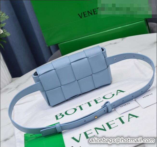 Low Cost Bottega Veneta The Belt Cassette Bag in Maxi-Woven Lambskin BV2114 Blue 2021