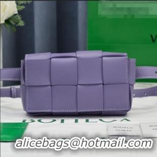 Most Popular Bottega Veneta The Belt Cassette Bag in Maxi-Woven Lambskin BV2114 Purple 2021