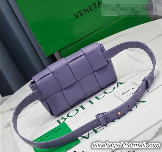 Most Popular Bottega Veneta The Belt Cassette Bag in Maxi-Woven Lambskin BV2114 Purple 2021