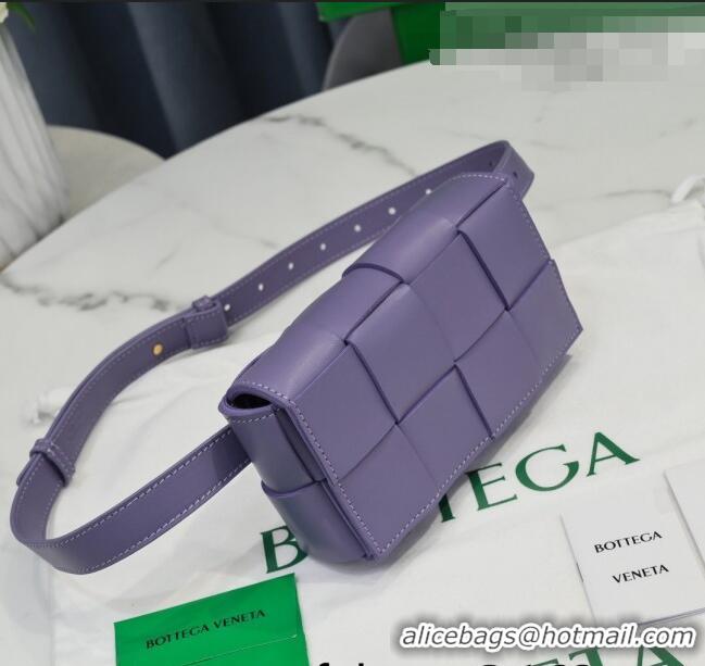 Most Popular Bottega Veneta The Belt Cassette Bag in Maxi-Woven Lambskin BV2114 Purple 2021