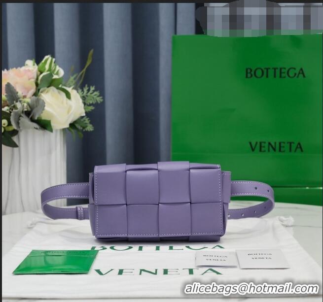 Most Popular Bottega Veneta The Belt Cassette Bag in Maxi-Woven Lambskin BV2114 Purple 2021