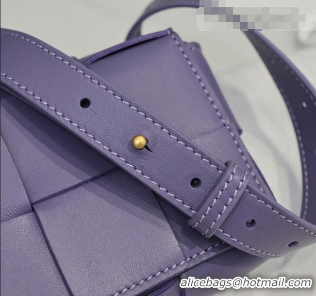 Most Popular Bottega Veneta The Belt Cassette Bag in Maxi-Woven Lambskin BV2114 Purple 2021