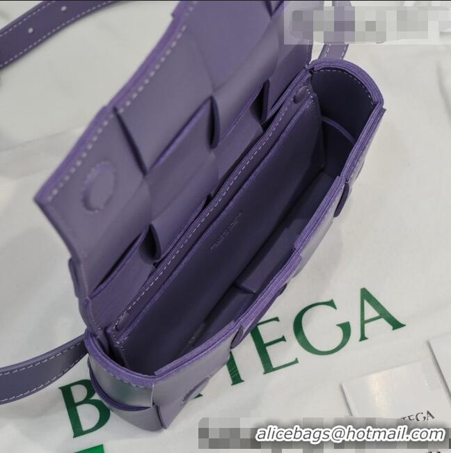 Most Popular Bottega Veneta The Belt Cassette Bag in Maxi-Woven Lambskin BV2114 Purple 2021