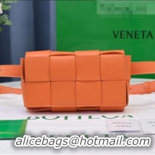 Good Product Bottega Veneta The Belt Cassette Bag in Maxi-Woven Lambskin BV2114 Orange 2021