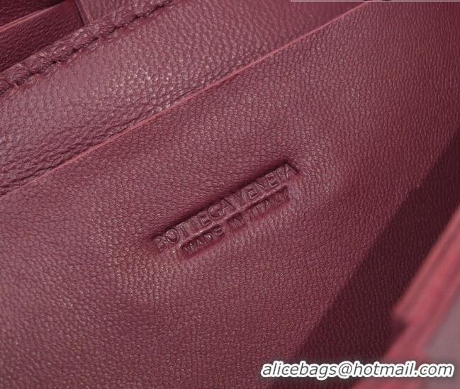 Free Shipping Bottega Veneta The Belt Cassette Bag in Maxi-Woven Lambskin BV2114 Burgundy 2021