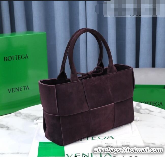 Promotional Bottega Veneta Arco Tote Bag in Maxi-Woven Suede 609175 Grape Purple 2021