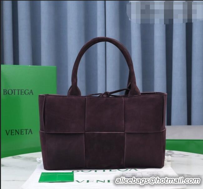 Promotional Bottega Veneta Arco Tote Bag in Maxi-Woven Suede 609175 Grape Purple 2021