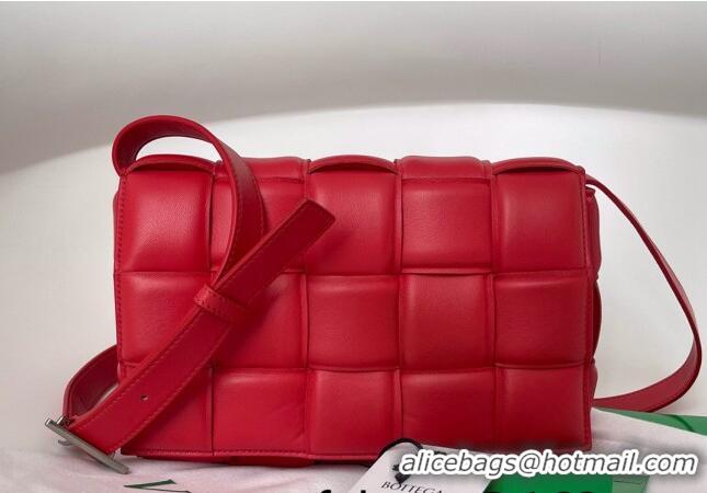 Best Price Bottega Veneta Padded Cassette Medium Crossbody Messenger Bag BV2127 Red 2021