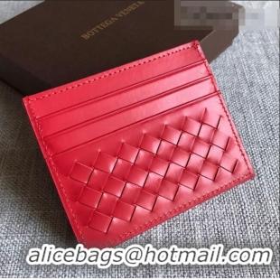 Grade Design Bottega Veneta Woven Credit Card Case/Holder BV2151 Red 2021