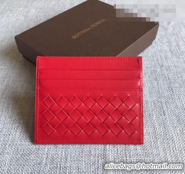 Grade Design Bottega Veneta Woven Credit Card Case/Holder BV2151 Red 2021