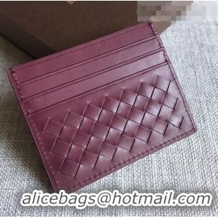 Refined Bottega Veneta Woven Credit Card Case/Holder BV2151 Burgundy 2021