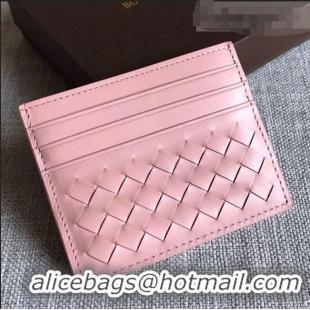 Luxury Cheap Bottega Veneta Woven Credit Card Case/Holder BV2151 Pink 2021