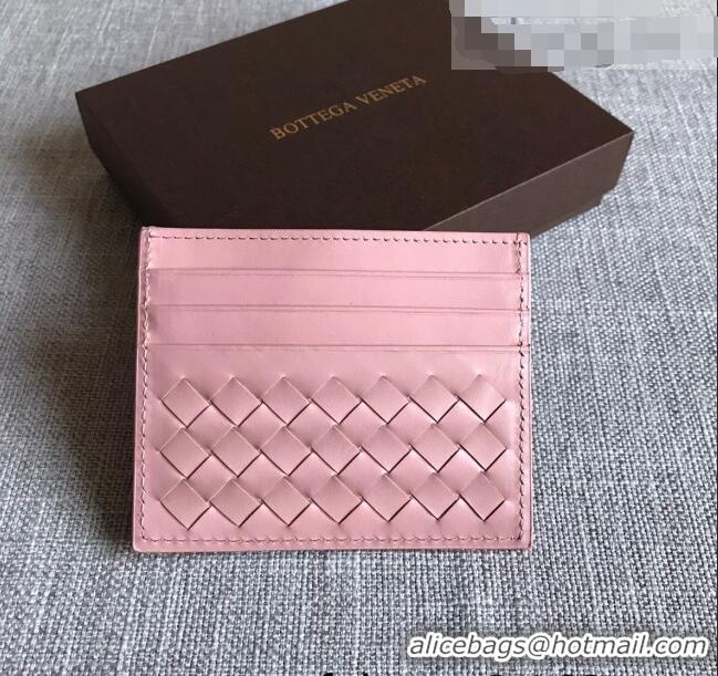 Luxury Cheap Bottega Veneta Woven Credit Card Case/Holder BV2151 Pink 2021