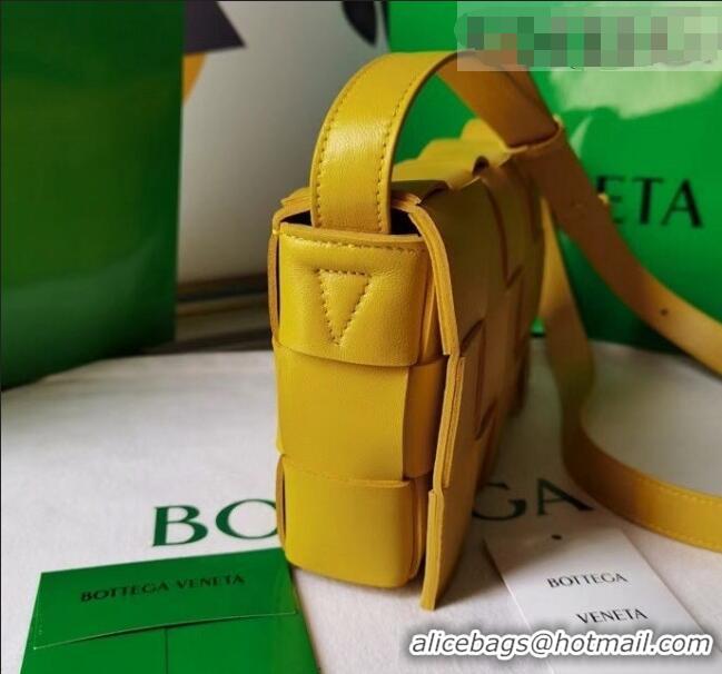 Shop Perfect Bottega Veneta Cassette Small Crossbody Messenger Bag in Maxi Weave BV2158 Yellow 2021