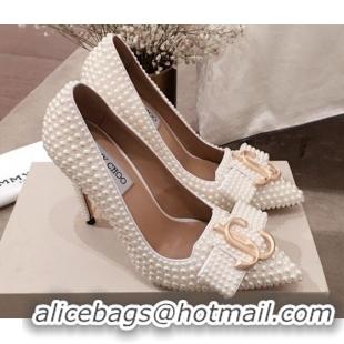 Low Price Jimmy Choo JC Logo Pearl High-Heel Pumps 122735