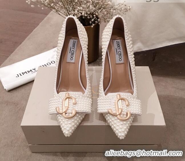 Low Price Jimmy Choo JC Logo Pearl High-Heel Pumps 122735