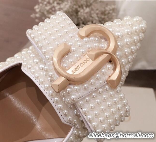 Low Price Jimmy Choo JC Logo Pearl High-Heel Pumps 122735