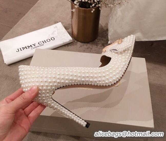 Low Price Jimmy Choo JC Logo Pearl High-Heel Pumps 122735