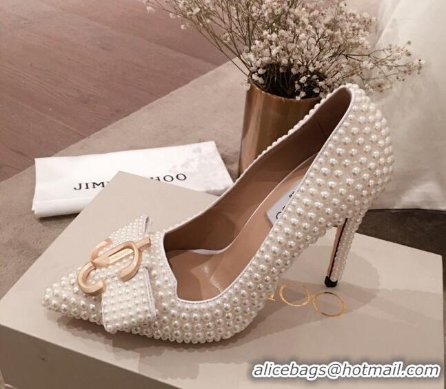 Low Price Jimmy Choo JC Logo Pearl High-Heel Pumps 122735