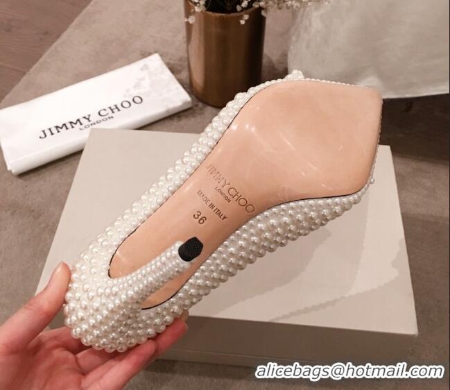 Low Price Jimmy Choo JC Logo Pearl High-Heel Pumps 122735