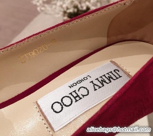 Top Quality Jimmy Choo Suede Pearl Charm Pumps 010309 Red