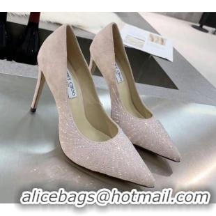 Top Quality Jimmy Choo Suede Crystal High-Heel Pumps 011631 Pink