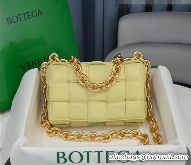 Inexpensive Bottega Veneta The Chain Cassette Cross-body Bag BV2160 Light Yellow 2021