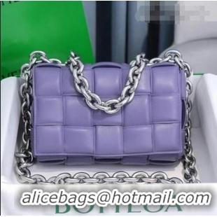 Famous Brand Bottega Veneta The Chain Cassette Cross-body Bag BV2160 Lavender Purple 2021