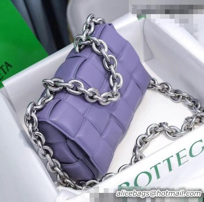 Famous Brand Bottega Veneta The Chain Cassette Cross-body Bag BV2160 Lavender Purple 2021