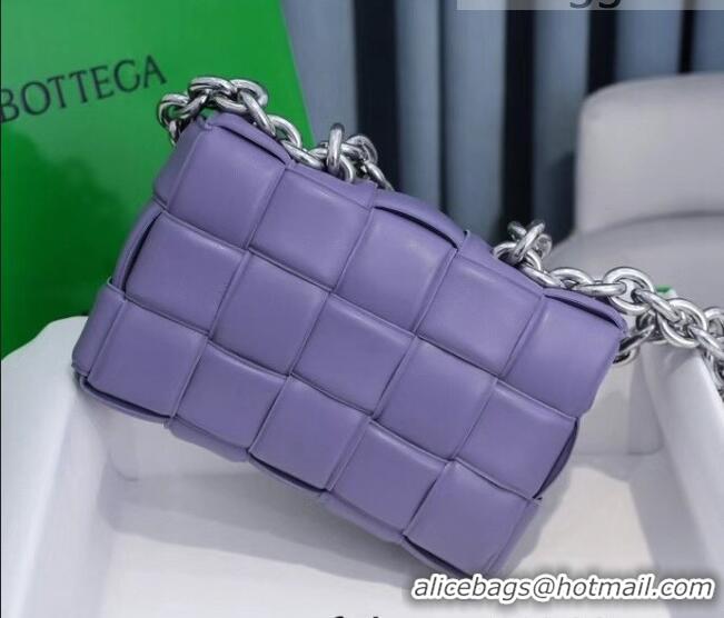 Famous Brand Bottega Veneta The Chain Cassette Cross-body Bag BV2160 Lavender Purple 2021