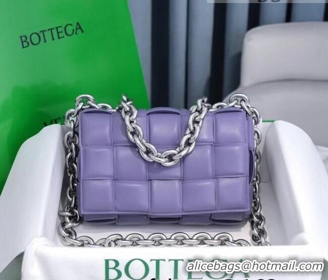 Famous Brand Bottega Veneta The Chain Cassette Cross-body Bag BV2160 Lavender Purple 2021